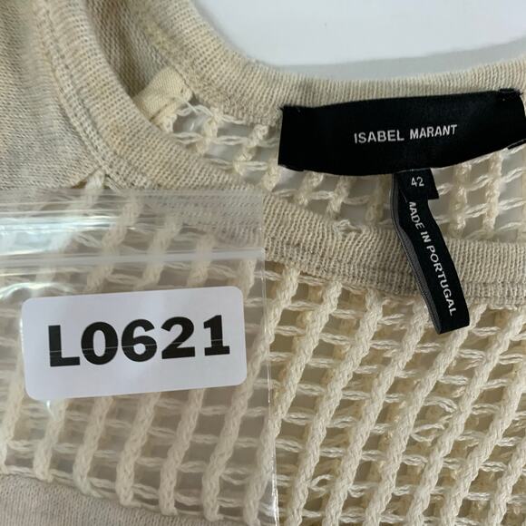 Isabel Marant L Womens 100% Cotton Elise Raglan Pullover Knit Sweater *flaw - Picture 4 of 10